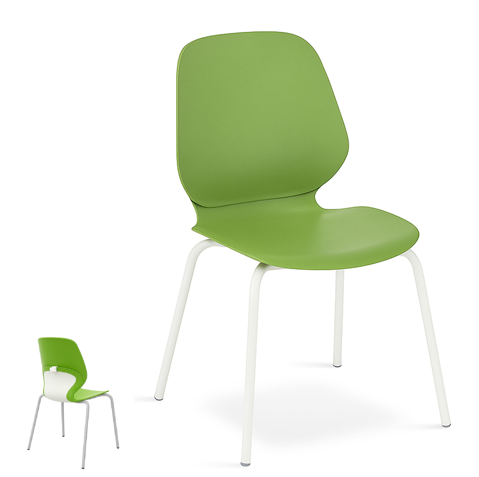 Стілець учнівський з поліпропіленовим тришаровим сидінням, 500х560х890 мм, на круглій трубі, №6, з гачком для речей (ЛЕОНТЕК) (48483)